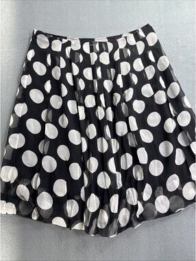 Worthington 100% Silk A-line Skirt Size 12 Feminine Flowy Polka Dot Grunge Y2K